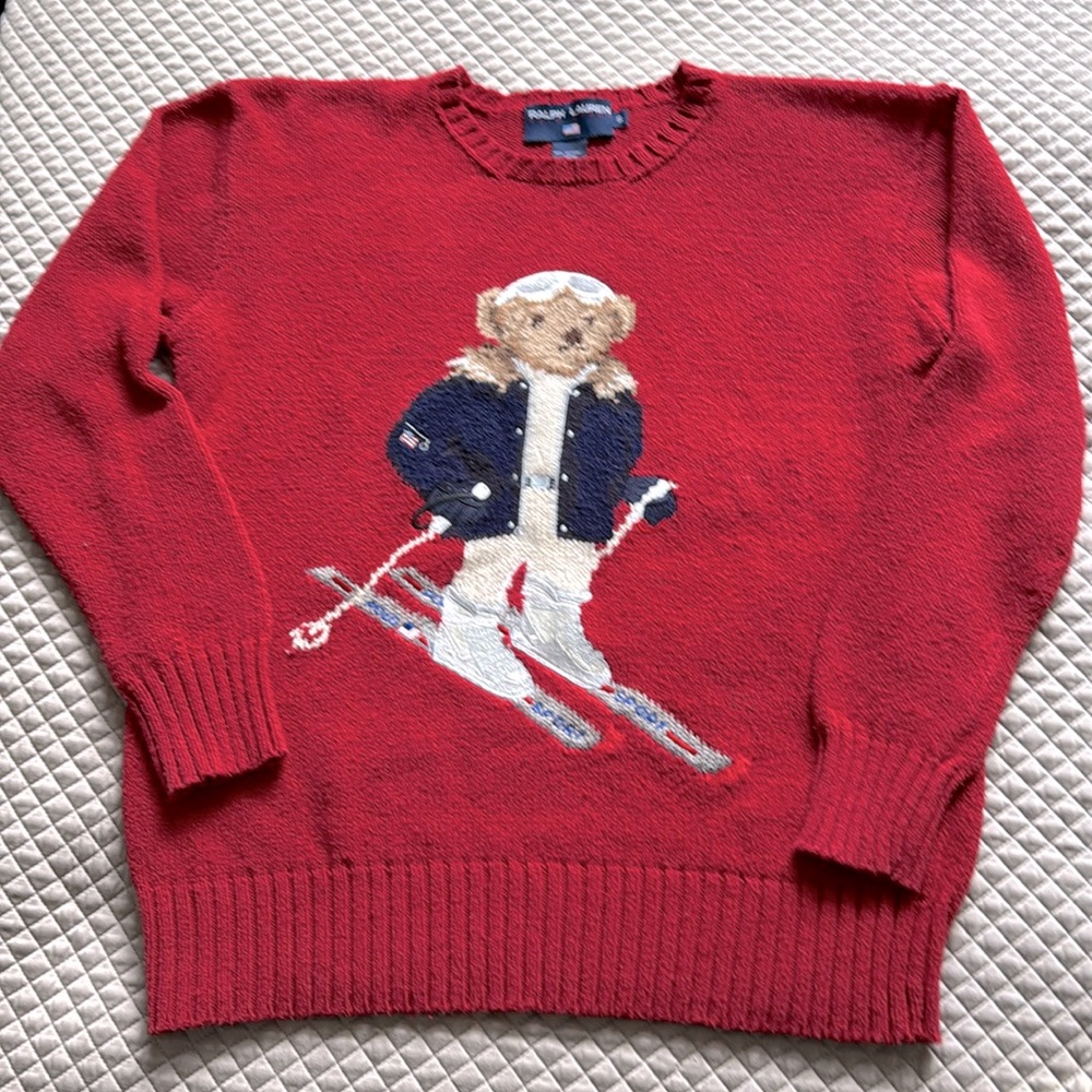 Ralph Lauren Sport skiing bear sweater